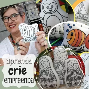 Brinquedos de pano para colorir: aprender e empreender (10 em 1)