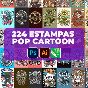 Imagem principal do produto 224 ESTAMPAS DE CAMISETAS / POP CARTOON