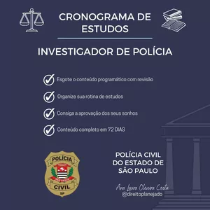 Imagem de capa para o Ebook Cronograma de Estudos - 56 DIAS - Investigador da Polícia Civil