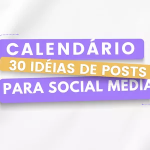 Imagem de capa para o Ebook Calendário com 30 idéias de post para social media