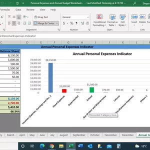 Cover image for Online course Personal Expenses and Annual Budget Worksheet With Tutorial