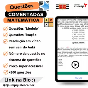 Imagem de capa para o Curso online QUESTÕES COMENTADAS - MATEMÁTICA (ANKI)