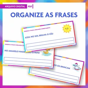 Imagem de capa para o Ebook Organize as Frases - Arquivo em PDF para imprimir
