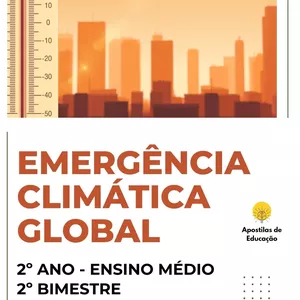 Imagem de capa para o Ebook Emergência Climática Global 2º Ano 2º Bimestre (Ensino Médio) - Apostila com Planos de Aula
