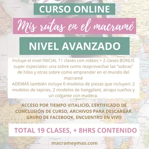 Imagen de portada para Curso online Curso online "Mis rutas en el macramé" AVANZADO