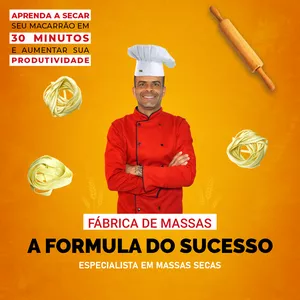 Imagem de capa para o Curso online Curso completo de fabricação de massas secas 