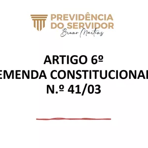 Imagem de capa para o Curso online Artigo 6º Emenda Constitucional N.º 41/03