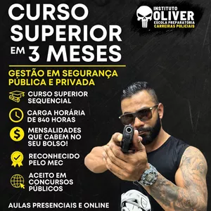 Imagem de capa para o Curso online Curso Superior Sequencial de Gestão em Segurança Pública e Privada em 3 meses EAD - Instituto Óliver 