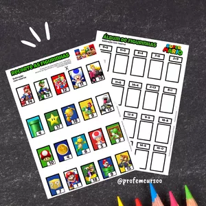 Imagem de capa para o Ebook Álbum de figurinhas da Adição e subtração com reserva SUPER MÁRIO 