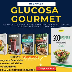 Imagen de portada para Curso online "MegaPack Glucosa Gourmet | 200 Recetas Saludables para Diabéticos + Bonos Exclusivos"