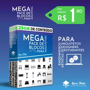 Imagem de capa para o Ebook Mega Pack de Blocos para Arquitetura