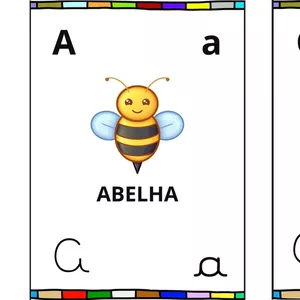 Imagem de capa para o Ebook Alfabeto manuscrito e imprensa, maiúsculas e minúsculas  para salas de aula