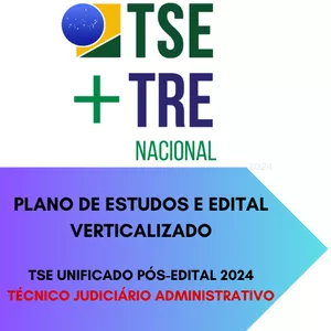 Imagem de capa para o Curso online Plano de Estudos e Edital Verticalizado TSE UNIFICADO - Técnico Judiciário ADM Pós-Edital 2024