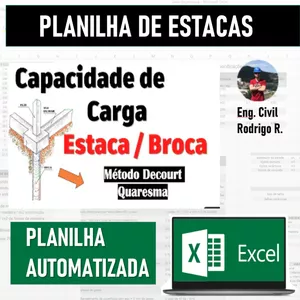 Imagem de capa para o Ebook Planilha Estacas Fundaçoes Profundas - Decourt Quaresma