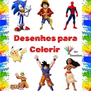 Imagem de capa para o Ebook E-book Animes Colorir 50+