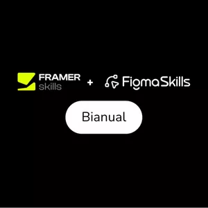 Imagem de capa para o Curso online Framer Skills e Figma Skills Bianual