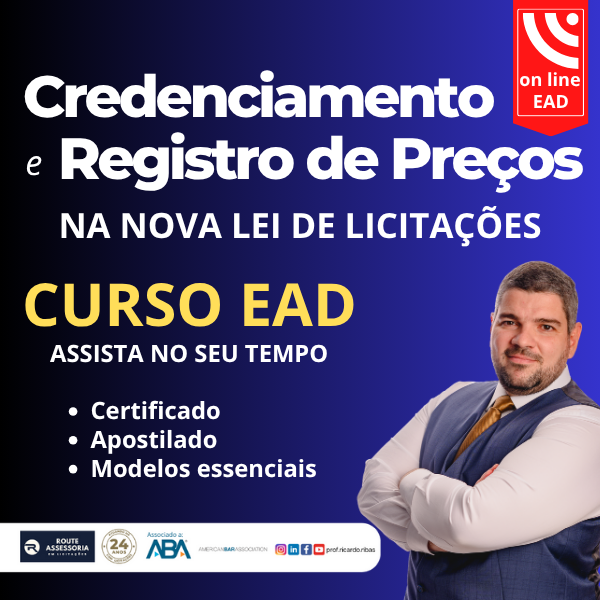Imagem do curso Curso Completo sobre Registro de Preços e Credenciamento na Nova Lei de Licitações (Lei nº 14.133/2021)