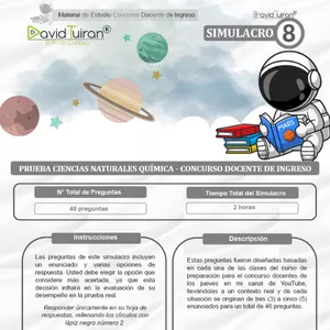 Imagen de portada para Ebook Simulacro #8 (INGRESO): Conocimientos Específicos Química 