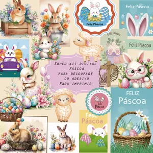 Imagem de capa para o Ebook Kit digital de Páscoa para decoupage ou adesivo