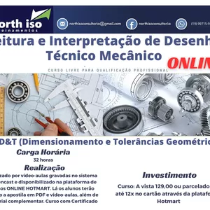 Imagem de capa para o Curso online Curso de Leitura e Interpretação de Desenho Técnico Mecânico e GD&amp;T