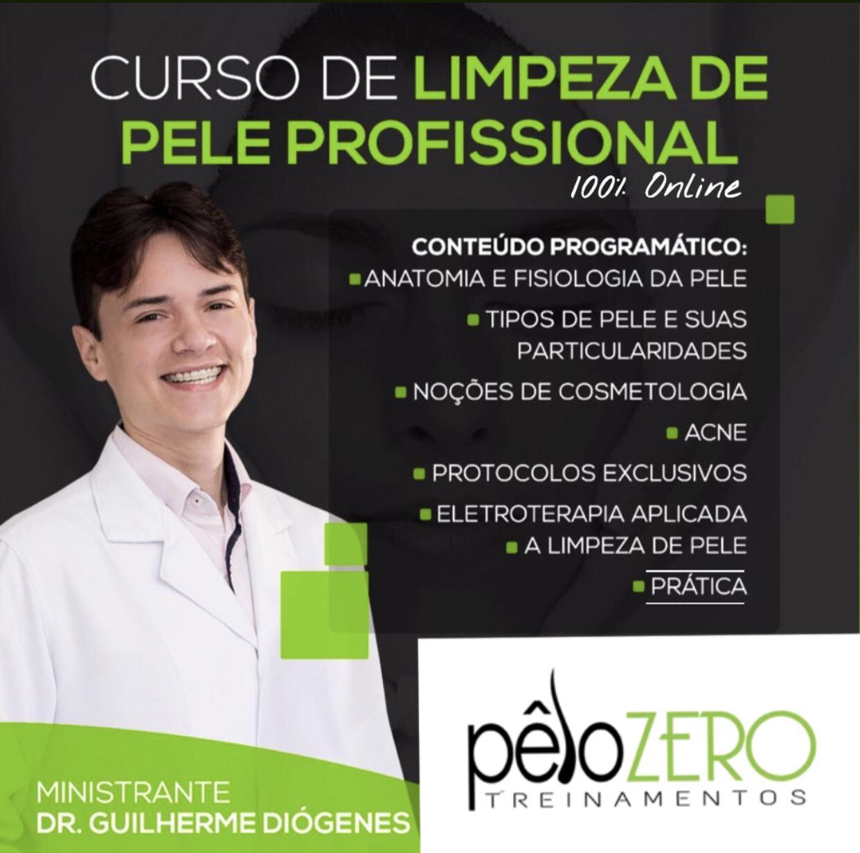 Imagem de Curso de Limpeza Profunda de Pele Profissional  criado por Dr. Guilherme Diógenes na hotmart