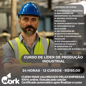 Imagem de LÍDER DE PRODUÇÃO INDUSTRIAL criado por CTP Centro de Treinamento Profissionalizante na hotmart