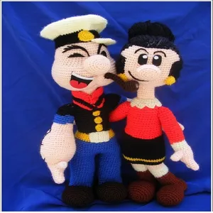 Imagem de capa para o Ebook Receita Crochê em PDF - (Popeye) Popai e Olívia Amigurumi