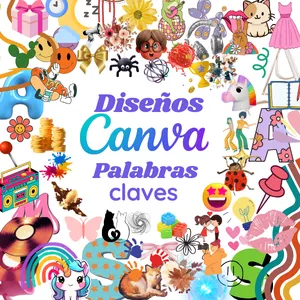 Imagen de portada para Ebook Diseños en Canva, +260 palabras claves elementos ocultos + ilustraciones
