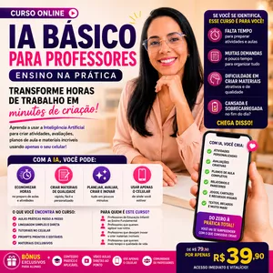 Imagem de IA básico para professores criado por Patrícia Rodrigues De Souza Morais na hotmart