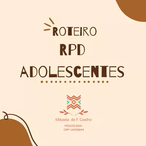 Imagem de capa para o Ebook Roteiro aplicação Registro dos Pensamentos Disfuncionais (RPD) com adolescentes 