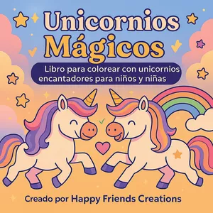 Imagen de portada para Ebook Unicornios Mágicos – Libro de Colorear para Niños 🦄✨