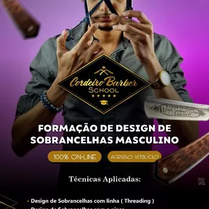Imagem de capa para o Curso online DESIGNE DE SOBRANCELHAS MASCULINO