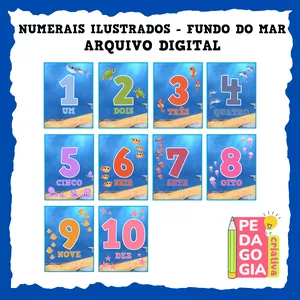 Imagem de capa para o Curso online NUMERAIS ILUSTRADOS - tema Fundo do Mar