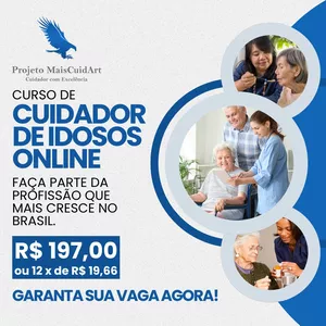 Imagem de capa para o Curso online Curso de Cuidador de Idosos - Projeto MaisCuidArt