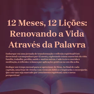 Imagem de capa para o Ebook 12 Meses, 12 Lições: Renovando a Vida Através da Palavra