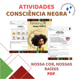 Imagem de capa para o Ebook ATIVIDADES CONSCIÊNCIA NEGRA - NOSSA COR, NOSSAS RAÍZES 