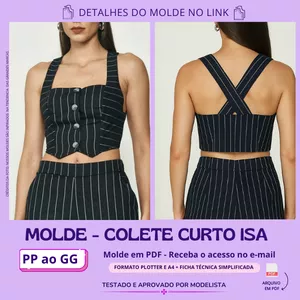 Imagem de capa para o Curso online Molde Colete Curto Isa 