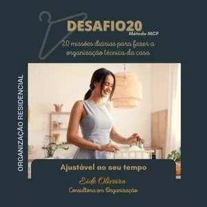Imagem de capa para o Ebook Guia de Organização Residencial - Desafio 20 