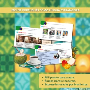 Imagem de capa para o Ebook Material PLE: Gramática - Gênero e número dos substantivos/Artigos definidos e indefinidos/Preposições de lugar