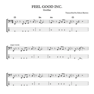 Cover image for Online course FEEL GOOD INC. (Gorillaz) Bass Transcription, Score & Tab Lesson