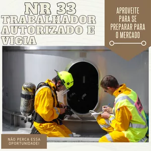 Imagem de capa para o Curso online Curso NR 33 Espaço Confinado - Capacitação Inicial de Trabalhador Autorizado e Vigia