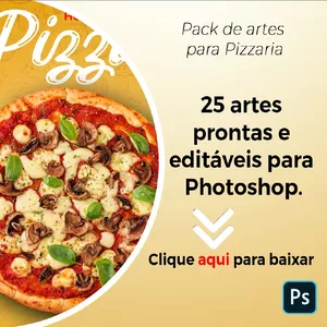 Imagem de capa para o Curso online Pack Pizzaria 25 artes extra