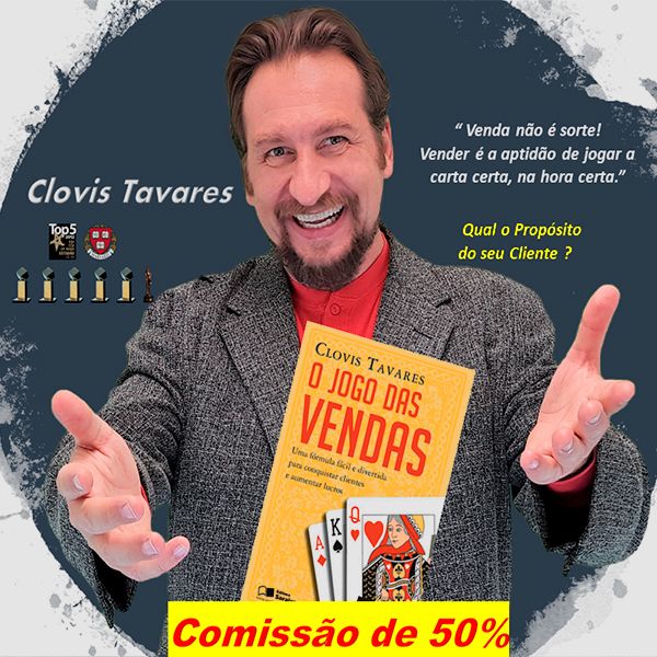 Imagem de "O Jogo das Vendas" Curso de Vendas inovador e lúdico, premiado com Top de Marketing ADVB. Descubra como é seu Cliente (Valete, Dama, Rei, As ou Curinga) e dê a ele um atendimento inesquecível. criado por Clovis Tavares na hotmart