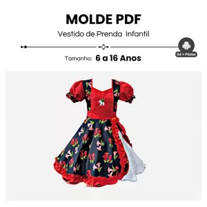 Imagem de capa para o Ebook MOLDE VESTIDO PRENDA INFANTIL