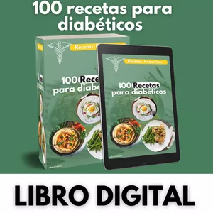 Imagen de portada para Ebook 100 recetas saludables para diabéticos + Bonos