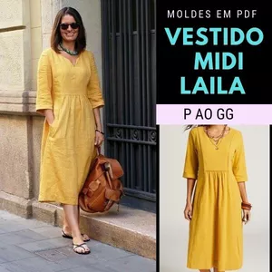 Imagem de capa para o Ebook Molde Vestido midi Laila