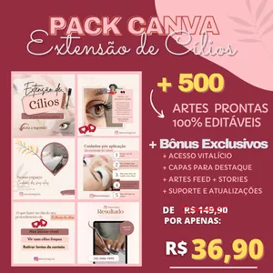 Pack Canva Extensão de Cílios