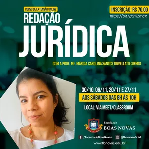 Imagem principal do produto Curso de Redação Jurídica - Curso de Redação Jurídica - Prof. Me. Márcia Carolina Santos Trivellato (UFMG​)