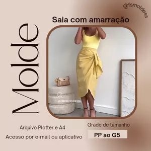 Imagem de capa para o Ebook Molde saia com amarração 