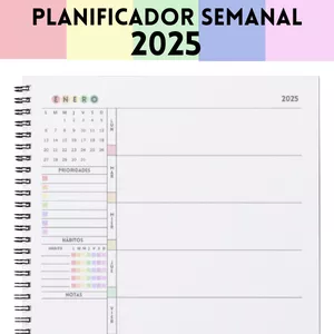 Imagen de portada para Curso online Planificador Semanal Imprimible vertical 2025